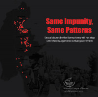 Same Impunity,Same Patterns : Sexual abuses by the Burma Army will not stop until there is a genuine civilian government. Image of Same Impunity,Same Patterns : Sexual abuses by the Burma Army will not stop until there is a genuine civilian government.